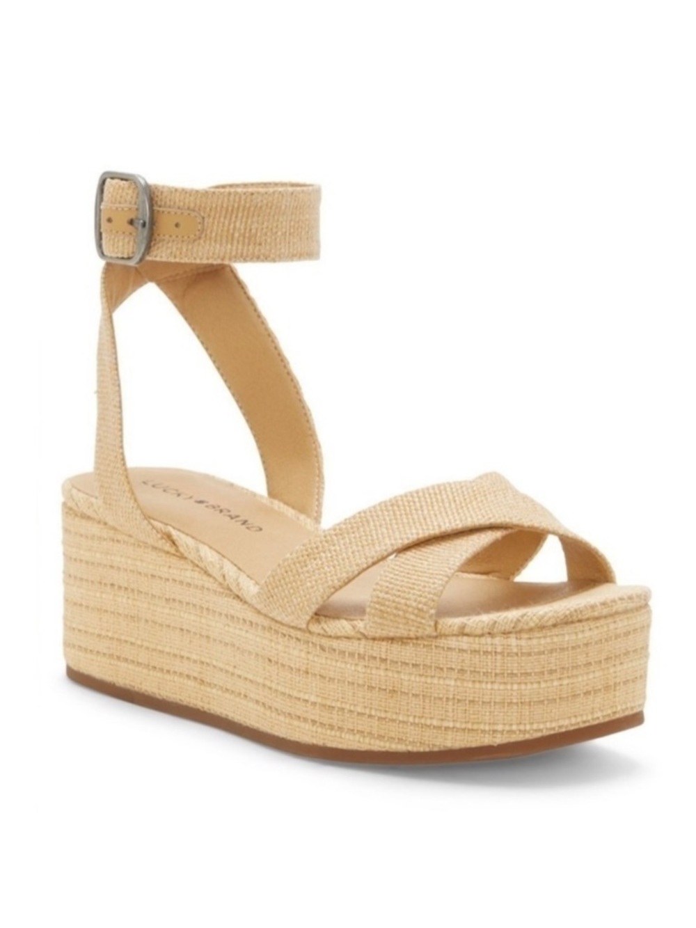 Lucky Brand Bainda Natural Espadrille Wedge Ankle Strap Sandals
